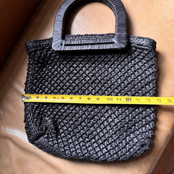 Genuine soft Leather woven black bohemian bag designer handmade vintage vibes - Picture 13 of 17